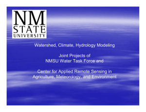 Watershed, Climate, Hydrology Modeling Joint Projects of NMSU
