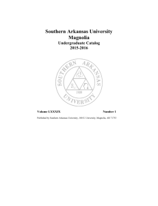 2015-2016 Catalog - Southern Arkansas University