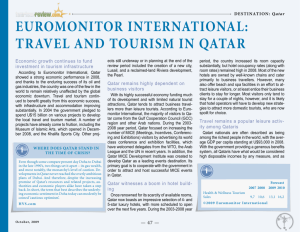 EUROMONITOR INTERNATIONAl: TRAvEl AND TOURISM IN qATAR