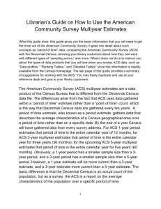 How to Use the ACS Multiyear Estimates