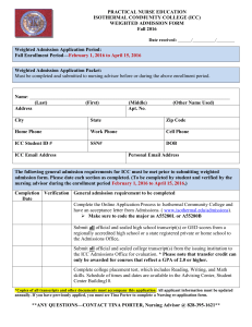 PNE Weigthed Admission Form - Isothermal Community College