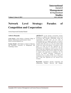 Network Level Strategy: Paradox of Competition and Cooperation