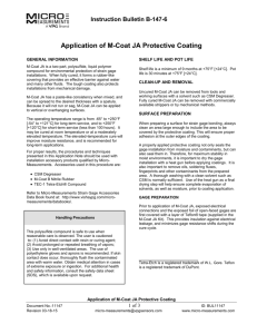 Application of M-Coat JA Protective Coating