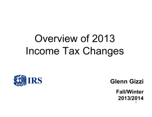 Overview Of 2013 Income Tax Changes