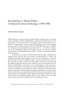 Introduction to Daniel Defoe: A Selected Critical Anthology, 1700