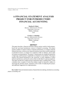 A Financial Statement Analysis Project for Introductory Financial