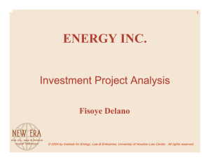 Investment Project Analysis