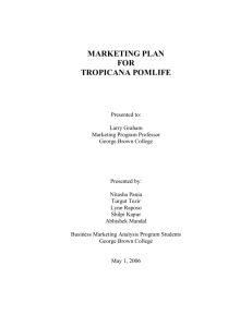 marketing plan for tropicana pomlife