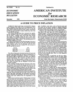 a guide to price inflation - American Institute for Economic Research