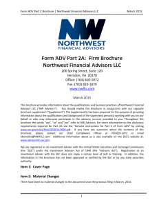 Form ADV Part 2A: Firm Brochure Northwest Financial Advisors LLC