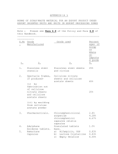 appendix-14 l norms of scrap/waste material for an export product
