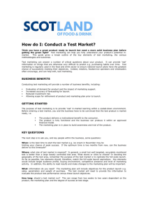 How do I: Conduct a Test Market?