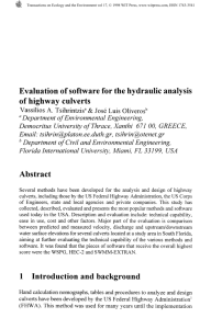 Evaluation of software for the hydraulic analysis of highway culverts