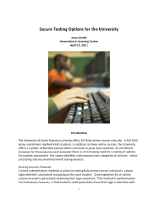 Secure Testing Options for the University