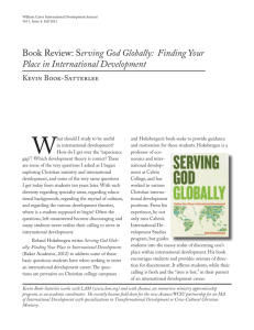 Read Kevin Book-Satterlee's book review of Serving God Globally
