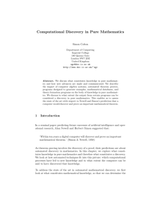 Computational Discovery in Pure Mathematics