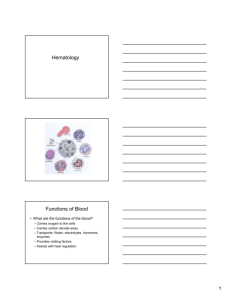 Hematology Functions of Blood