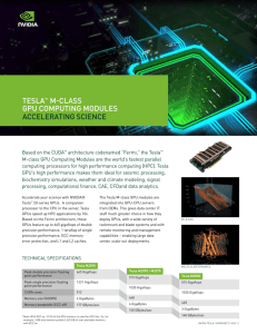 Tesla™ M-Class GPU Computing Modules Accelerating