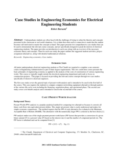 Case Studies in Engineering Economics for - ASEE