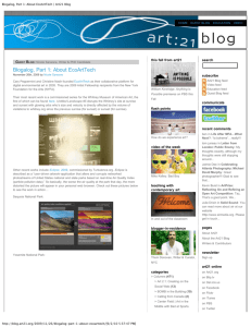 Blogalog, Part 1: About EcoArtTech | Art21 Blog