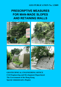 prescriptive measures for man-made slopes and retaining walls