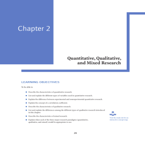 Chapter 2: Quantitative, Qualitative, and Mixed