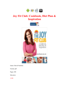 Joy Fit Club Cookbook Diet Plan & Inspiration book