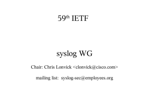 59th IETF syslog WG