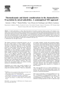 Thermodynamic and kinetic considerations in the chemoselective O