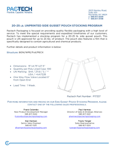 20-25 lb. unprinted side gusset pouch stocking program