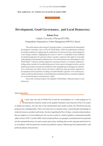Development, Good Governance, and Local Democracy