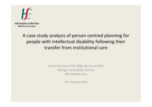 A case study analysis of person centred planning for people