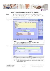 Blood Culture Ordering Process for ED Provider
