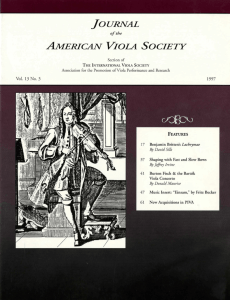 Journal of the American Viola Society Volume 13 No. 3, 1997