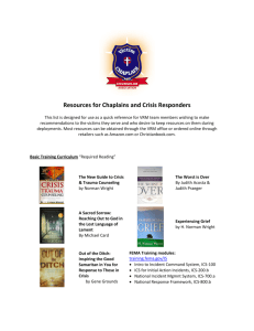 Recommended Resource List for Responders