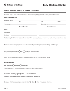 Child Personal History Form