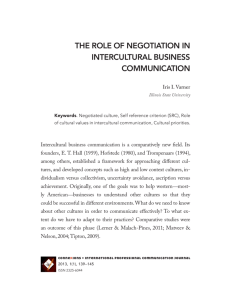 the role of negotiation in intercultural business communication