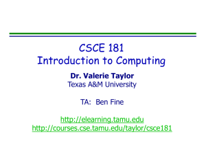 CSCE 181 Introduction to Computing