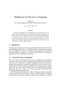 Middleware for Pervasive Computing