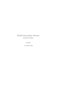 STA201 Intermediate Statistics Lecture Notes