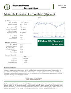 Manulife Financial Corporation (Update)