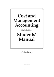 Cost and Management Accounting Students' Manual