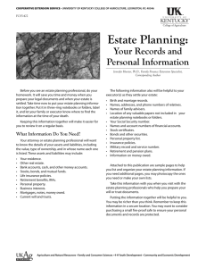 FCS5-422: Estate Planning: Your Records and Personal Information