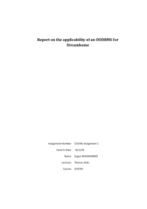 Report on the applicability of an OODBMS for Dreamhome