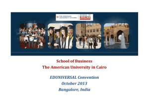 The American University in Cairo - Eduniversal World Convention