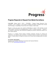 Progress Responds to Request from Market Surveillance