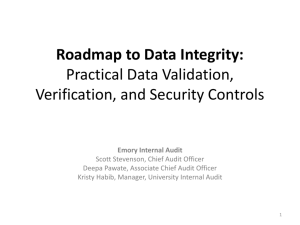 Roadmap to Data Integrity