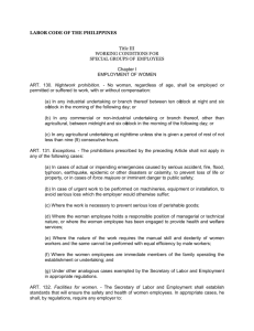 Labor Code of the Philippines - Department of Labor and Employment