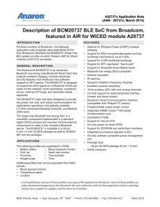 Description of BCM20737 BLE SoC from Broadcom