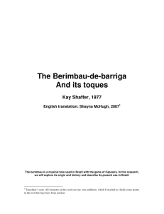 The Berimbau-de-barriga And its toques